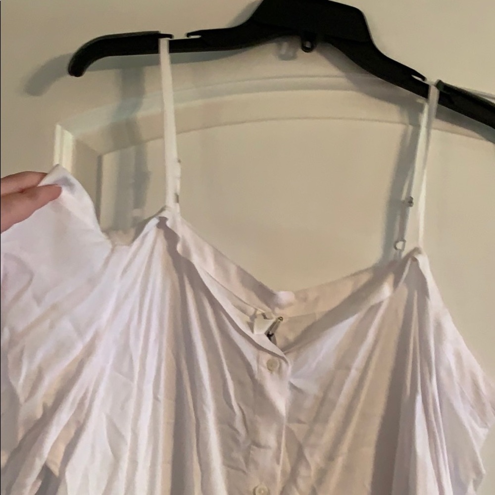 off the shoulder button down blouse